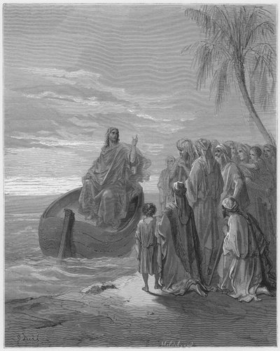 La Biblia de Gustave Doré: Jesús predicando en el Mar de Galilea de Gustave Dore